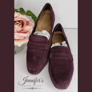 Clarks Artisan Suede Aubergine Keesha Cora Loafers Size 7M